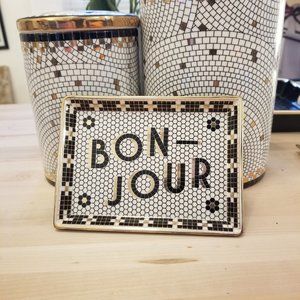 Anthropologie Bistro Tile Bonjour Vanity Tray